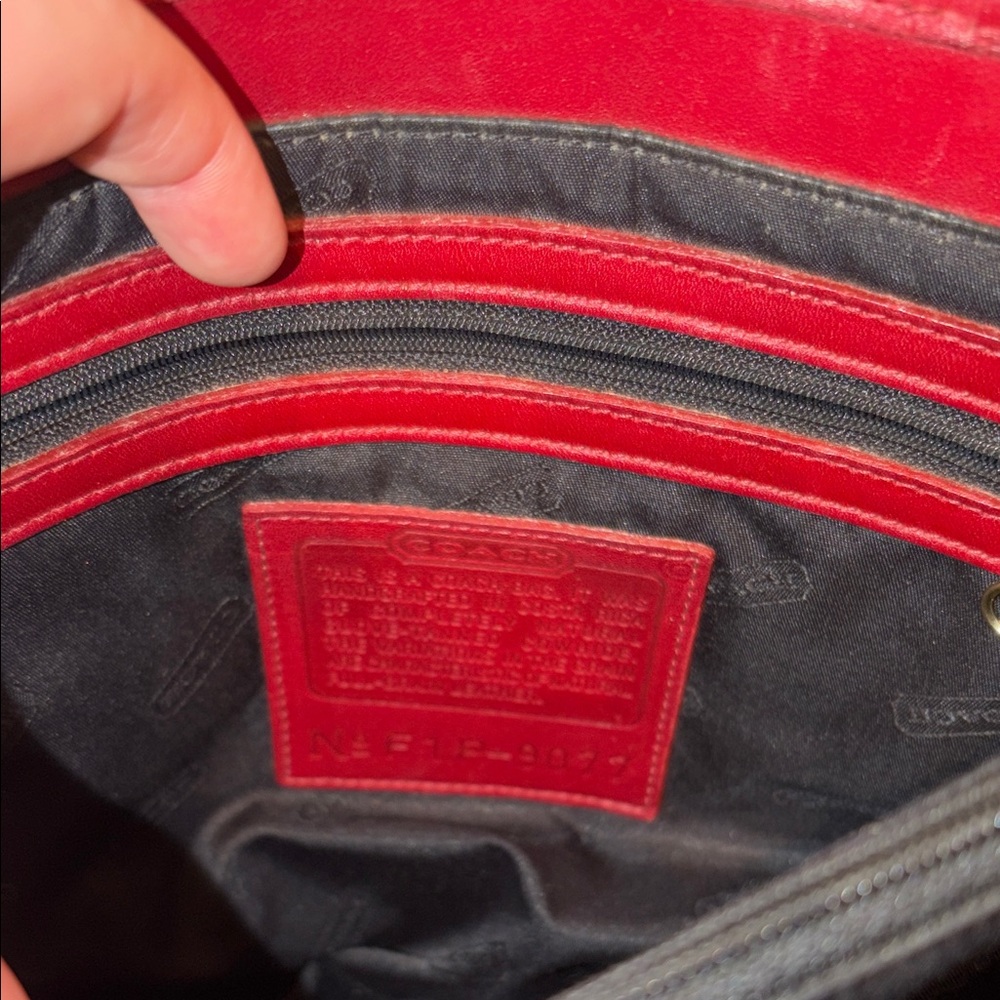 Vintage Coach Classic Lunch Tote Style No 9077 Red - Picture 9 of 12